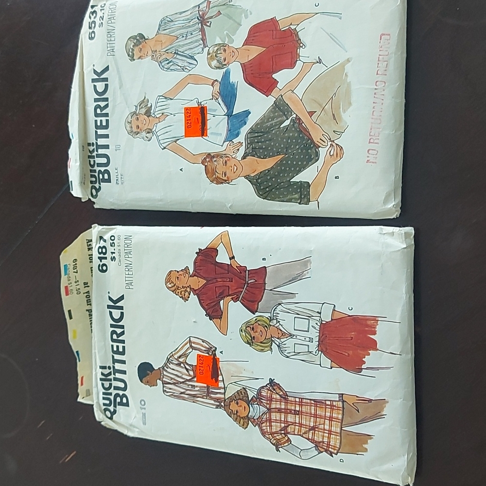 Butterick sewing patterns. Size 10